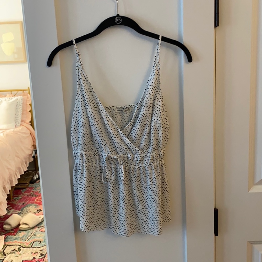 Black and white polka dot tank